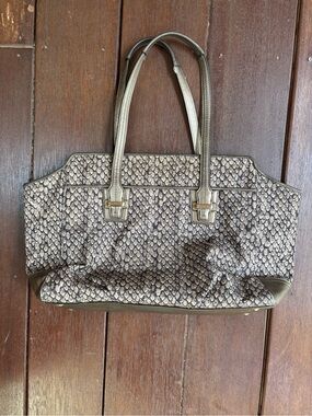 Coach Gunmetal Taylor Snake Print Canvas Alexis Carryall Satchel Bag #26034